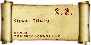 Kipper Mihály névjegykártya